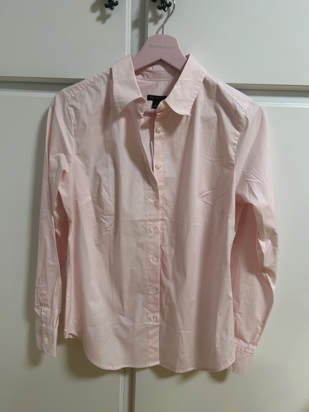 Ann Taylor Light Pink Button-Down Shirt